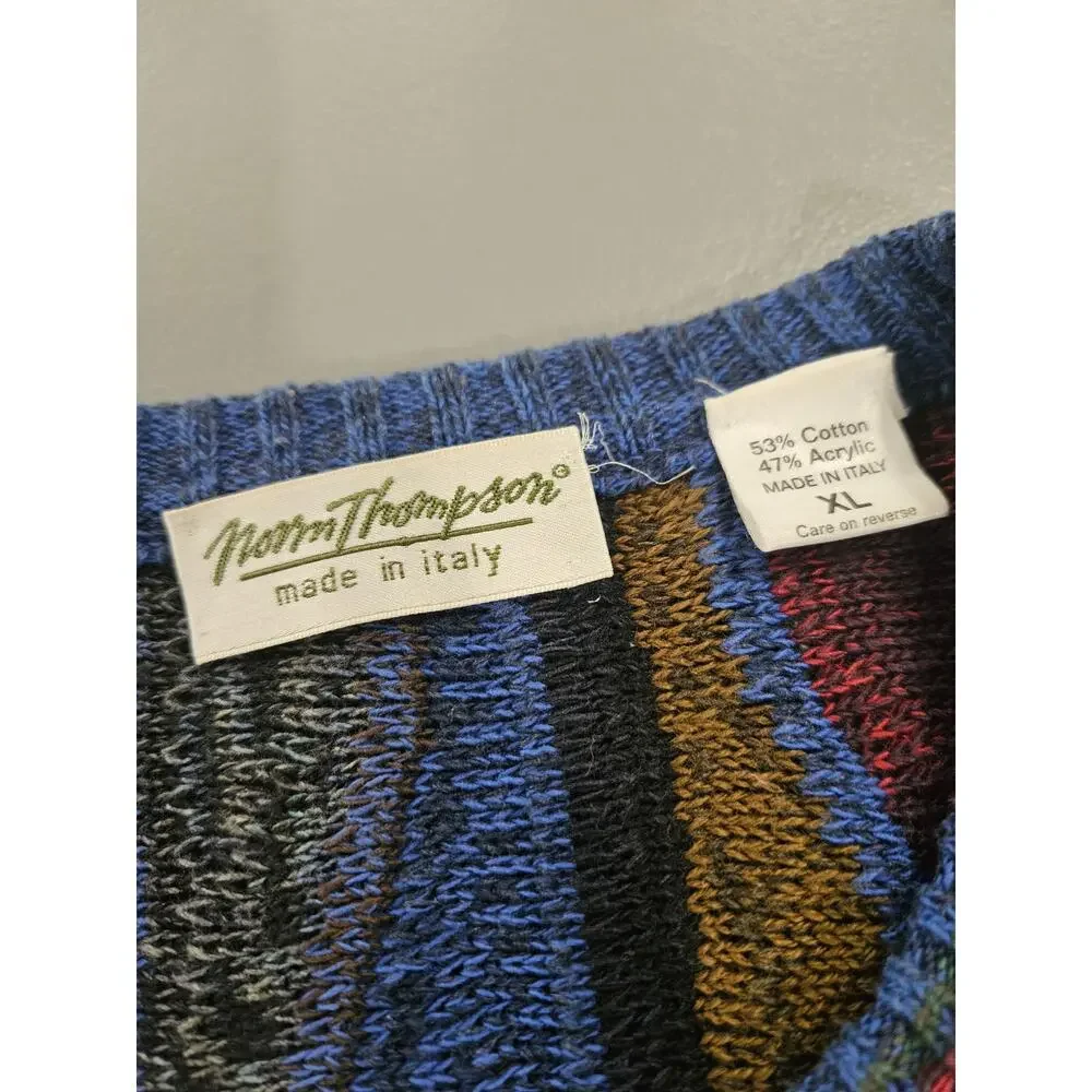 Vintage Norm Thompson Coogi Style Sweater XL Made in Italy Cotton Blend
